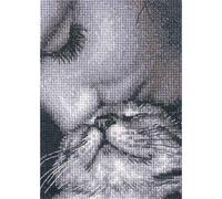 RTO Counted Cross Stitch kit Lovely cat Admirer C425, 9x12 cm / 3.5"x4.7", DMC Mouline Thread, Zweigart Aida, Embroidery needlwork DIY Adults