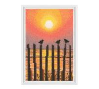 RTO Counted Cross Stitch kit Sunset and Birds C421, DMC Mouline Thread, Zweigart Aida, Embroidery Needlework DIY Adult, 9x13 cm /3.5X 5.1