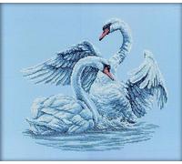 RTO Cross Stitch Embroidery Kits for Adults Birds, Love - Swan Fidelity 40x35cm/15.7x13.8 14CT