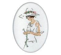RTO Cross Stitch Embroidery Kits for Adults Female Image - Lady in White 11x15cm/4.3x5.9 18CT