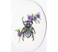 RTO Cross Stitch Embroidery Kits for Adults Insects, Nature - Bug on Lungwort 8x9cm/3.1x3.5 16CT