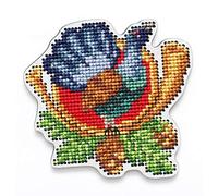 RTO Cross Stitch Kit on Wooden Board, Cotton, Multicoloured, 8x7.7 cm