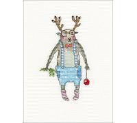 RTO EH373 Ich bin da Cross Stitch Kit, Cotton, Multi-Colour, 7 x 11.5 cm