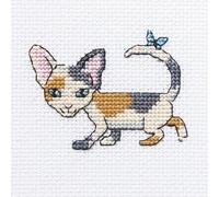 RTO H230 Curious Lucy Cross Stitch Kit, Cotton, Multi-Coloured 8 x 8 cm