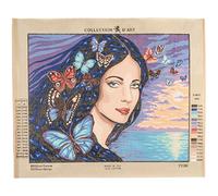 RTO Portrait With Butterflies D'Art Needlepoint Printed Tapestry Canvas, 60 x 50cm