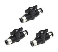 Rtppyakk 4mm Push Connect Valve Ball Valve 4mm Air Flow Control Valve Quick Connect Valve Tube Fittings 3 Pack