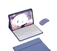 RTQAZWSXE Jiaxu Keyboard+Mouse+Protective Case Suitable for Samsung Galaxy Tab S10 plus/S9FEplus/S9plus/S8+ 12.4 inch Universal(Dark purple+white touch KB+mouse)