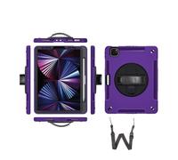 RTQAZWSXE YSJX Anti-fall Silicone Shell, Strap and Shoulder Protective Cover Suitable for iPad mini 7 2024/mini6 2021 8.3 inches(Purple (bracelet+strap))