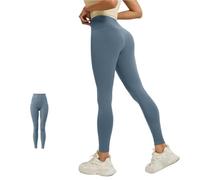 RTQAZWSXE YSJX Clothing, Anti-cuffing Slim-fit Butt-lifting High-waisted Workout Pants, Peach-butt Seamless Yoga Leggings(Lake blue,3X-Large)