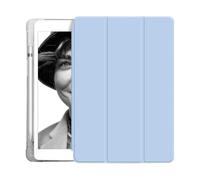 RTQAZWSXE YSJX Protective Cover with Pen Slot, Transparent Triple Fold Shell Suitable for iPad mini 7 2024/mini6 2021 8.3 inch universal(Ice Blue)