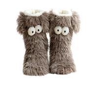 Rtrasang Slipper Socks, Novelty Socks, Cute Monster Fluffy Socks, House Socks, Warm Winter Bed Socks for Home Office, Funny Novelty Gifts for Christmas Birthdays (Grey)