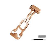 RTRCAGAKM 18mm 22mm Fit For Hublot Silicone Leather Strap Watch Clasp Button Silver Black Gold Solid Stainless Steel Buckle(Rose gold,22mm)