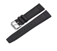 RTRCAGAKM 20mm 21mm 22mm Sailcloth Watch Strap Fit For Bremont Watch Fit For ALTITUDE Watchband(Black Silver,21mm with Buckle)