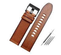 RTRCAGAKM 22mm 24 26mm Leather Bracelet Fit For Die-sel DZ7406 DZ7408 DZ4476 DZ4343 DZ4318 Watch Strap Watchband Wrist Band(1514 Brown-black,26mm)