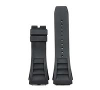 RTRCAGAKM 25mm-20mm Rubber Watchband Fit For Richard Fit For Mille RM011 Series Bracelet Screw Style Men Watch Strap(Black-No buckle)