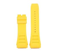 RTRCAGAKM 25mm-20mm Rubber Watchband Fit For Richard Fit For Mille RM011 Series Bracelet Screw Style Men Watch Strap(Yellow-No buckle)