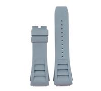 RTRCAGAKM 25mm-20mm Rubber Watchband Fit For Richard Fit For Mille RM011 Series Bracelet Screw Style Men Watch Strap(Grey-No buckle)
