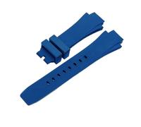 RTRCAGAKM 26x16mm Watch Band Fit For IWC Aquatimer Replacement Strap IW354807 Bracelet For Men Black Silionce Rubber(Blue no buckle)