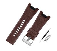 RTRCAGAKM Fit For Diesel DZ1216 DZ1273 DZ4246 DZ4247DZ287 Watch Strap Bracelet 32mm Notched Mens Watchband Wristwatches Band(A Brown-silver)