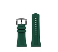 RTRCAGAKM Fit For Seven On Friday Silicone Watchband P2 M1 M2 Q2 Metal Butterfly Buckle Soft Sports Rubber Strap 26mm 28mm Large Size Men Band(Green B black pin,Width 28mm)