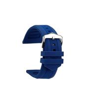 RTRCAGAKM Fit For Seven On Friday Silicone Watchband P2 M1 M2 Q2 Metal Butterfly Buckle Soft Sports Rubber Strap 26mm 28mm Large Size Men Band(Blue A silver,Width 26mm)