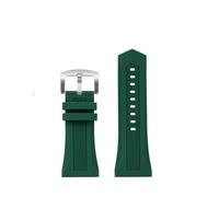RTRCAGAKM Fit For Seven On Friday Silicone Watchband P2 M1 M2 Q2 Metal Butterfly Buckle Soft Sports Rubber Strap 26mm 28mm Large Size Men Band(Green B silver pin,Width 28mm)