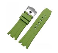 RTRCAGAKM Silicone Watchband Fit For AP Fit For Royal Oak Offshore 26400 Watch Strap 28MM(Light green-silver)
