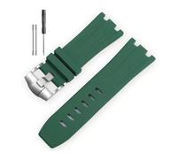 RTRCAGAKM Silicone Watchband Fit For Audemars Fit For Piguet Fit For Royal Oak 15703 Series 28mm(Army green-Steel-K14,28x24mm)