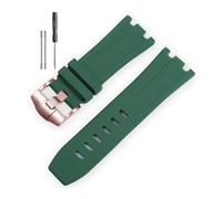 RTRCAGAKM Silicone Watchband Fit For Audemars Fit For Piguet Fit For Royal Oak 15703 Series 28mm(Army Green-Rose-K14,28x24mm)