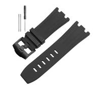 RTRCAGAKM Silicone Watchband Fit For Audemars Fit For Piguet Fit For Royal Oak 15703 Series 28mm(Black-Black-K14,28x20mm)