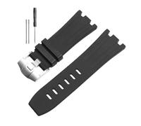 RTRCAGAKM Silicone Watchband Fit For Audemars Fit For Piguet Fit For Royal Oak 15703 Series 28mm(Black-Steel-K14,28x20mm)