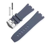 RTRCAGAKM Silicone Watchband Fit For Audemars Fit For Piguet Fit For Royal Oak 15703 Series 28mm(Gray-Steel-K14,28x24mm)