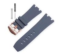 RTRCAGAKM Silicone Watchband Fit For Audemars Fit For Piguet Fit For Royal Oak 15703 Series 28mm(Gray-Rose-K14,28x24mm)