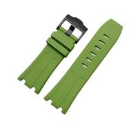 RTRCAGAKM Silicone Watchband Fit For Audemars Fit For Piguet Fit For Royal Oak 15703 Series 28mm(L-green-Black-K14,28x24mm)