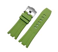 RTRCAGAKM Silicone Watchband Fit For Audemars Fit For Piguet Fit For Royal Oak 15703 Series 28mm(L-green-Steel-K14,28x20mm)