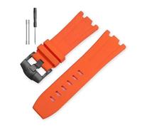 RTRCAGAKM Silicone Watchband Fit For Audemars Fit For Piguet Fit For Royal Oak 15703 Series 28mm(Orange-Black-K14,28x24mm)