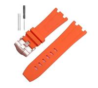 RTRCAGAKM Silicone Watchband Fit For Audemars Fit For Piguet Fit For Royal Oak 15703 Series 28mm(Orange-Rose-K14,28x24mm)