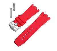 RTRCAGAKM Silicone Watchband Fit For Audemars Fit For Piguet Fit For Royal Oak 15703 Series 28mm(Red-Steel-K14,28x24mm)
