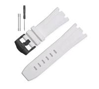 RTRCAGAKM Silicone Watchband Fit For Audemars Fit For Piguet Fit For Royal Oak 15703 Series 28mm(White-Black-K14,28x24mm)