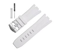 RTRCAGAKM Silicone Watchband Fit For Audemars Fit For Piguet Fit For Royal Oak 15703 Series 28mm(White-Steel-K14,28x24mm)