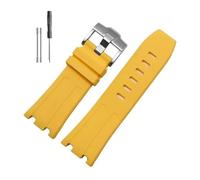 RTRCAGAKM Silicone Watchband Fit For Audemars Fit For Piguet Fit For Royal Oak 15703 Series 28mm(Yellow-Steel-K14,28x20mm)