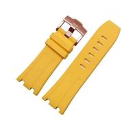 RTRCAGAKM Silicone Watchband Fit For Audemars Fit For Piguet Fit For Royal Oak 15703 Series 28mm(Yellow-Rose-K14,28x20mm)