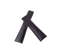 RTRCAGAKM Watch Band Bracelets 19mm 20mm 22mm Strap Black Deployment Steel Clasp Leather Fit For Tag Fit For Heuer Mens Wristwatch(No buckle red line,19mm)