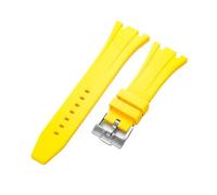 RTRCAGAKM Watch Strap Fit For Audemars Fit For Piguet Fit For Royal Oak 15400/15510/15703 Rubber Bracelet(Yellow Sliver clasp,26 27mm)