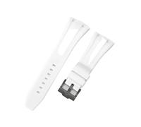 RTRCAGAKM Watch Strap Fit For Audemars Fit For Piguet Fit For Royal Oak 15400/15510/15703 Rubber Bracelet(White Black clasp,30mm)