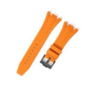 RTRCAGAKM Watch Strap Fit For Audemars Fit For Piguet Fit For Royal Oak 15400/15510/15703 Rubber Bracelet(Orange Black clasp,28mm)