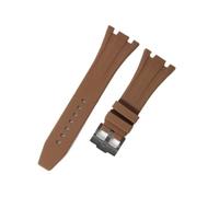 RTRCAGAKM Watch Strap Fit For Audemars Fit For Piguet Fit For Royal Oak 15400/15510/15703 Rubber Bracelet(Brown Black clasp,28mm)