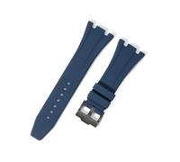 RTRCAGAKM Watch Strap Fit For Audemars Fit For Piguet Fit For Royal Oak 15400/15510/15703 Rubber Bracelet(Blue Black clasp,28mm)