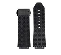 RTRCAGAKM Watchband Fit For HUBLOT Fit For BIG Fit For BANG Silicone 25 * 17mm 26 * 19mm Waterproof Men's Watch Strap Chain Watch Rubber Bracelet Wristband(K Black-black,26-19mm)