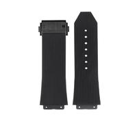 RTRCAGAKM Watchband Fit For HUBLOT Fit For BIG Fit For BANG Silicone 25 * 17mm 26 * 19mm Waterproof Men's Watch Strap Chain Watch Rubber Bracelet Wristband(S Black-black,25-17mm)